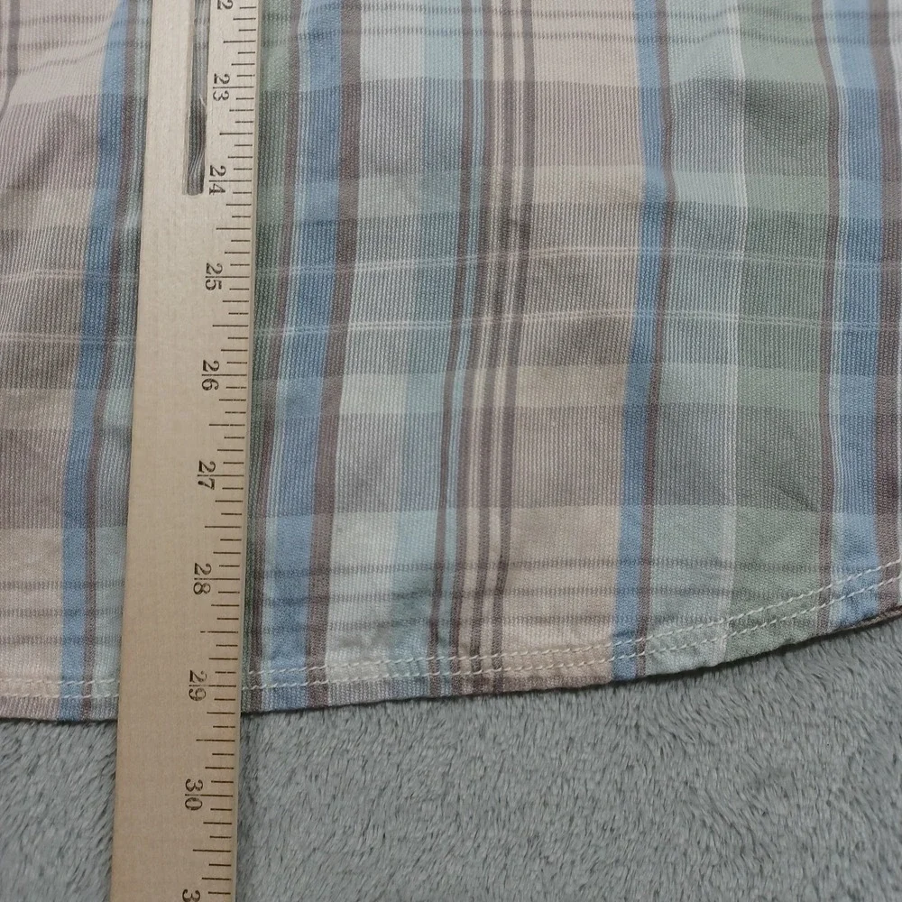 Tommy Bahama Shirt Mens XL Blue Plaid Relax Island Modern Fit Cotton‎ Blend